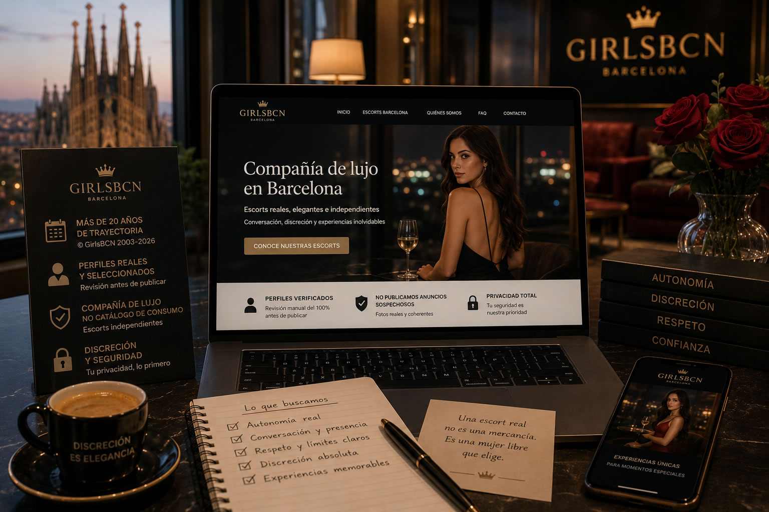 Presentazione editoriale di GirlsBCN come piattaforma di compagnia per adulti