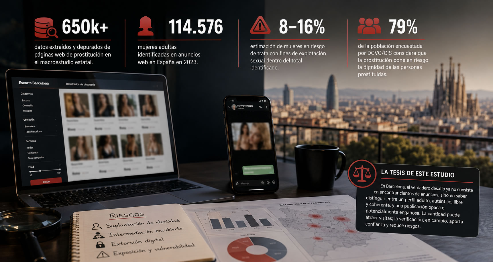 Rappresentazione del settore digitale di accompagnamento per adulti a Barcellona